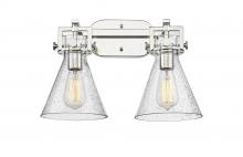 Innovations Lighting 411-2W-PN-G411-7SDY - Newton Cone - 2 Light - 17 inch - Polished Nickel - Bath Vanity Light