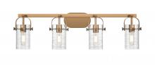 Innovations Lighting 423-4W-BB-G423-7DE - Pilaster II Cylinder - 4 Light - 35 inch - Brushed Brass - Bath Vanity Light