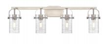 Innovations Lighting 423-4W-SN-G423-7DE - Pilaster II Cylinder - 4 Light - 35 inch - Satin Nickel - Bath Vanity Light