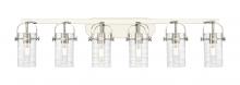 Innovations Lighting 423-6W-PN-G423-7DE - Pilaster II Cylinder - 6 Light - 44 inch - Polished Nickel - Bath Vanity Light