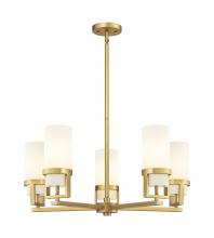 Innovations Lighting 426-5CR-BB-G426-8WH - Utopia - 5 Light - 24 inch - Brushed Brass - Chandelier