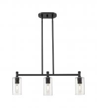 Innovations Lighting 434-3I-BK-G434-7CL - Crown Point - 3 Light - 31 inch - Matte Black - Island Light