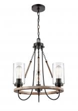 Innovations Lighting 442-3CR-BK-CL - Paladin - 3 Light - 19 inch - Matte Black - Chain Hung - Mini Chandelier