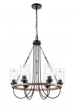 Innovations Lighting 442-6CR-BK-CL-LED - Paladin - 6 Light - 25 inch - Matte Black - Chain Hung - Chandelier