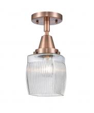 Innovations Lighting 447-1C-AC-G302 - Colton - 1 Light - 6 inch - Antique Copper - Flush Mount