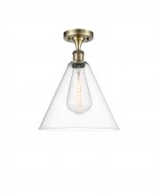 Innovations Lighting 516-1C-AB-GBC-122 - Berkshire - 1 Light - 12 inch - Antique Brass - Semi-Flush Mount