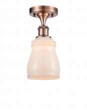 Innovations Lighting 516-1C-AC-G391 - Ellery - 1 Light - 5 inch - Antique Copper - Semi-Flush Mount