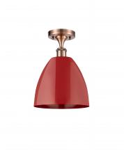 Innovations Lighting 516-1C-AC-MBD-9-RD-LED - Plymouth - 1 Light - 9 inch - Antique Copper - Semi-Flush Mount