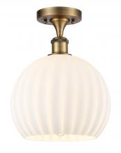 Innovations Lighting 516-1C-BB-G1217-10WV - White Venetian - 1 Light - 10 inch - Brushed Brass - Semi-Flush Mount