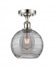 Innovations Lighting 516-1C-PN-G1213-8SM - Athens Deco Swirl - 1 Light - 8 inch - Polished Nickel - Semi-Flush Mount