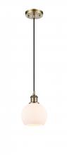 Innovations Lighting 516-1P-AB-G121-6 - Athens - 1 Light - 6 inch - Antique Brass - Cord hung - Mini Pendant