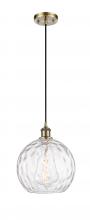 Innovations Lighting 516-1P-AB-G1215-10 - Athens Water Glass - 1 Light - 10 inch - Antique Brass - Cord hung - Mini Pendant