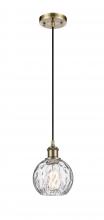 Innovations Lighting 516-1P-AB-G1215-6 - Athens Water Glass - 1 Light - 6 inch - Antique Brass - Cord hung - Mini Pendant