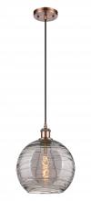 Innovations Lighting 516-1P-AC-G1213-10SM - Athens Deco Swirl - 1 Light - 10 inch - Antique Copper - Cord hung - Mini Pendant