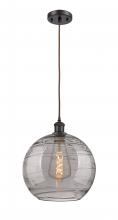 Innovations Lighting 516-1P-OB-G1213-12SM - Athens Deco Swirl - 1 Light - 12 inch - Oil Rubbed Bronze - Cord hung - Mini Pendant