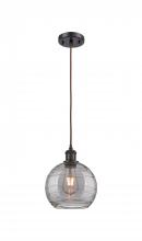 Innovations Lighting 516-1P-OB-G1213-8SM - Athens Deco Swirl - 1 Light - 8 inch - Oil Rubbed Bronze - Cord hung - Mini Pendant