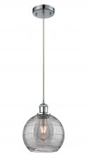 Innovations Lighting 516-1P-PC-G1213-8SM - Athens Deco Swirl - 1 Light - 8 inch - Polished Chrome - Cord hung - Mini Pendant