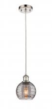 Innovations Lighting 516-1P-PN-G1213-6SM - Athens Deco Swirl - 1 Light - 6 inch - Polished Nickel - Cord hung - Mini Pendant