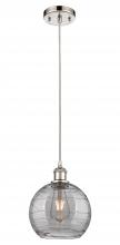 Innovations Lighting 516-1P-PN-G1213-8SM - Athens Deco Swirl - 1 Light - 8 inch - Polished Nickel - Cord hung - Mini Pendant