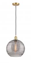 Innovations Lighting 516-1P-SG-G1213-12SM - Athens Deco Swirl - 1 Light - 12 inch - Satin Gold - Cord hung - Mini Pendant