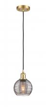 Innovations Lighting 516-1P-SG-G1213-6SM - Athens Deco Swirl - 1 Light - 6 inch - Satin Gold - Cord hung - Mini Pendant