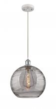 Innovations Lighting 516-1P-WPC-G1213-12SM - Athens Deco Swirl - 1 Light - 12 inch - White Polished Chrome - Cord hung - Mini Pendant