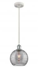 Innovations Lighting 516-1P-WPC-G1213-8SM - Athens Deco Swirl - 1 Light - 8 inch - White Polished Chrome - Cord hung - Mini Pendant