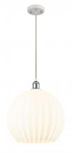 Innovations Lighting 516-1P-WPC-G1217-14WV - White Venetian - 1 Light - 14 inch - White Polished Chrome - Cord Hung - Pendant