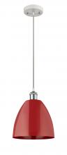 Innovations Lighting 516-1P-WPC-MBD-9-RD-LED - Plymouth - 1 Light - 9 inch - White Polished Chrome - Cord hung - Mini Pendant