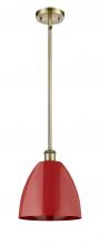Innovations Lighting 516-1S-AB-MBD-9-RD-LED - Plymouth - 1 Light - 9 inch - Antique Brass - Pendant