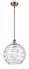 Innovations Lighting 516-1S-AC-G1213-12-LED - Athens Deco Swirl - 1 Light - 12 inch - Antique Copper - Mini Pendant