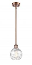 Innovations Lighting 516-1S-AC-G1213-6 - Athens Deco Swirl - 1 Light - 6 inch - Antique Copper - Mini Pendant