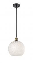 Innovations Lighting 516-1S-BAB-G1216-10WM - White Mouchette - 1 Light - 10 inch - Black Antique Brass - Mini Pendant