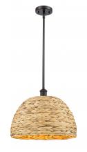 Innovations Lighting 516-1S-OB-RBD-16-NAT - Woven Rattan - 1 Light - 16 inch - Oil Rubbed Bronze - Mini Pendant