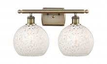 Innovations Lighting 516-2W-AB-G1216-8WM - White Mouchette - 2 Light - 18 inch - Antique Brass - Bath Vanity Light