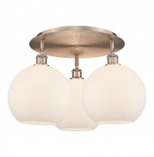 Innovations Lighting 516-3C-AC-G121-10 - Athens - 3 Light - 22 inch - Antique Copper - Flush Mount