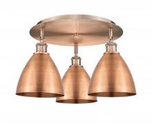 Innovations Lighting 516-3C-AC-MBD-75-AC - Bristol - 3 Light - 19 inch - Antique Copper - Flush Mount