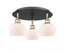 Innovations Lighting 516-3C-BAB-G91 - Fenton - 3 Light - 18 inch - Black Antique Brass - Flush Mount