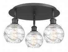 Innovations Lighting 516-3C-BK-G1213-6 - Athens Deco Swirl - 3 Light - 18 inch - Matte Black - Flush Mount