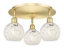 Innovations Lighting 516-3C-SG-G1216-6WM - White Mouchette - 3 Light - 18 inch - Satin Gold - Flush Mount