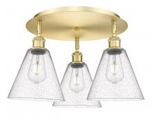 Innovations Lighting 516-3C-SG-GBC-84 - Berkshire - 3 Light - 20 inch - Satin Gold - Flush Mount