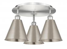 Innovations Lighting 516-3C-SN-MBC-8-SN - Berkshire - 3 Light - 20 inch - Satin Nickel - Flush Mount