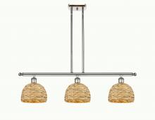 Innovations Lighting 516-3I-PN-RBD-8-NAT - Woven Rattan - 3 Light - 36 inch - Polished Nickel - Multi Pendant