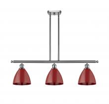 Innovations Lighting 516-3I-SN-MBD-75-RD - Plymouth - 3 Light - 36 inch - Brushed Satin Nickel - Cord hung - Island Light