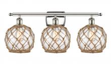 Innovations Lighting 516-3W-PN-G122-8RB - Farmhouse Rope - 3 Light - 28 inch - Polished Nickel - Bath Vanity Light