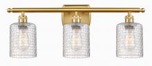 Innovations Lighting 516-3W-SG-G112C-5CL - Cobbleskill - 3 Light - 25 inch - Satin Gold - Bath Vanity Light