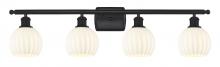 Innovations Lighting 516-4W-BK-G1217-6WV - White Venetian - 4 Light - 36 inch - Matte Black - Bath Vanity Light