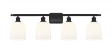 Innovations Lighting 516-4W-BK-G558-6GWH - Bella - 4 Light - 36 inch - Matte Black - Bath Vanity Light