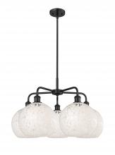 Innovations Lighting 516-5CR-BK-G1216-10WM - White Mouchette - 5 Light - 28 inch - Matte Black - Chandelier