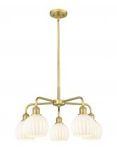 Innovations Lighting 516-5CR-SG-G1217-6WV - White Venetian - 5 Light - 24 inch - Satin Gold - Chandelier